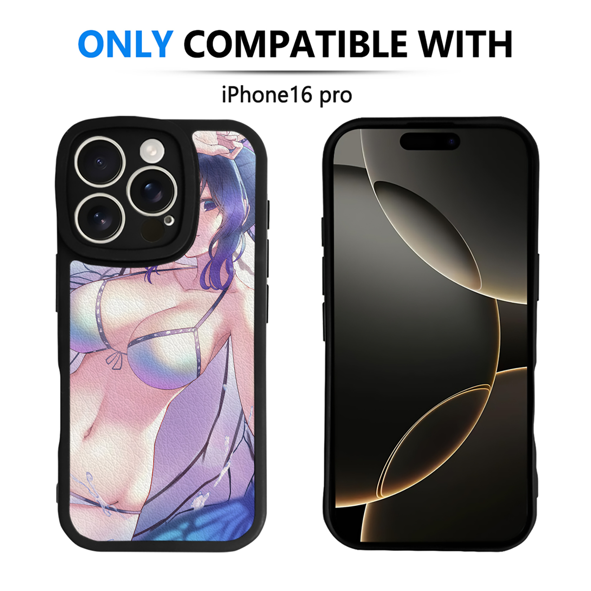（画像用） 鬼滅の刃（きめつのやいば）蟲柱-胡蝶 しのぶ／こちょう しのぶ Kochou Shinobu 【iPhone 16シリーズ対応】シリコンスマホケース（レザー調） 材質：シリコン